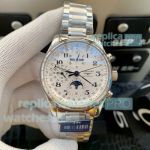 JH Factory Replica Longines Master Collection Moonphase Chronograph SS Watch 42mm